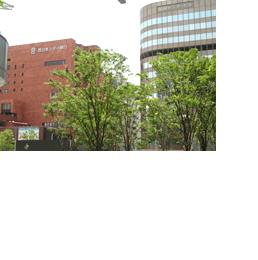 ＪＲ博多駅の博多口を出られますと正面やや左手に西日本シティ銀行と福岡センタービルが見えます。